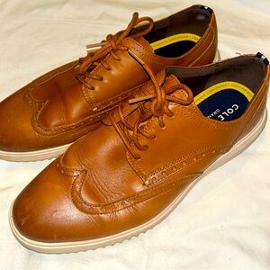 Cole Haan Tan Grand Wingtip Oxford British Travel Comfort Mens Size 10.5M